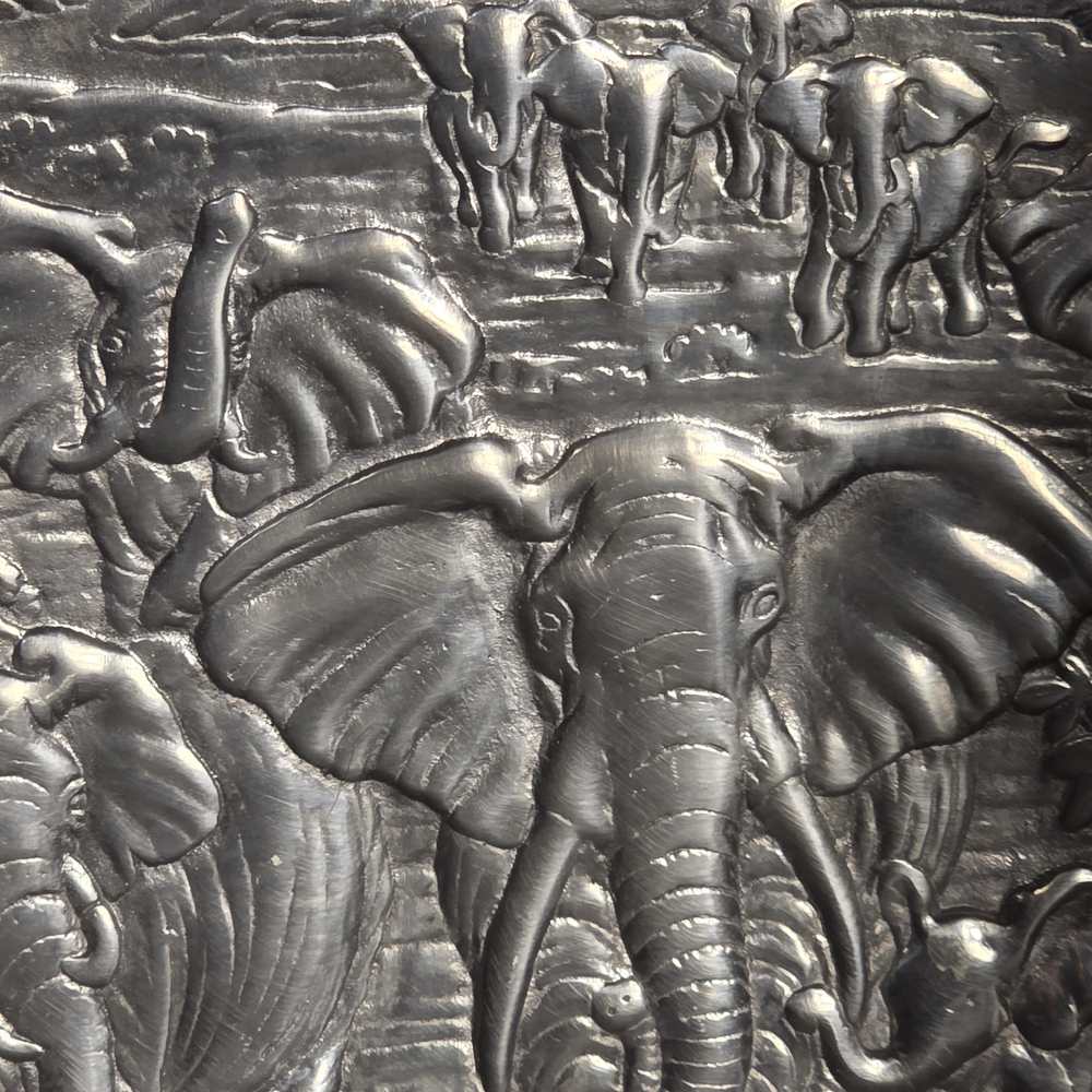 Silver Elephant Embossed Trays - Picture 4 of 9